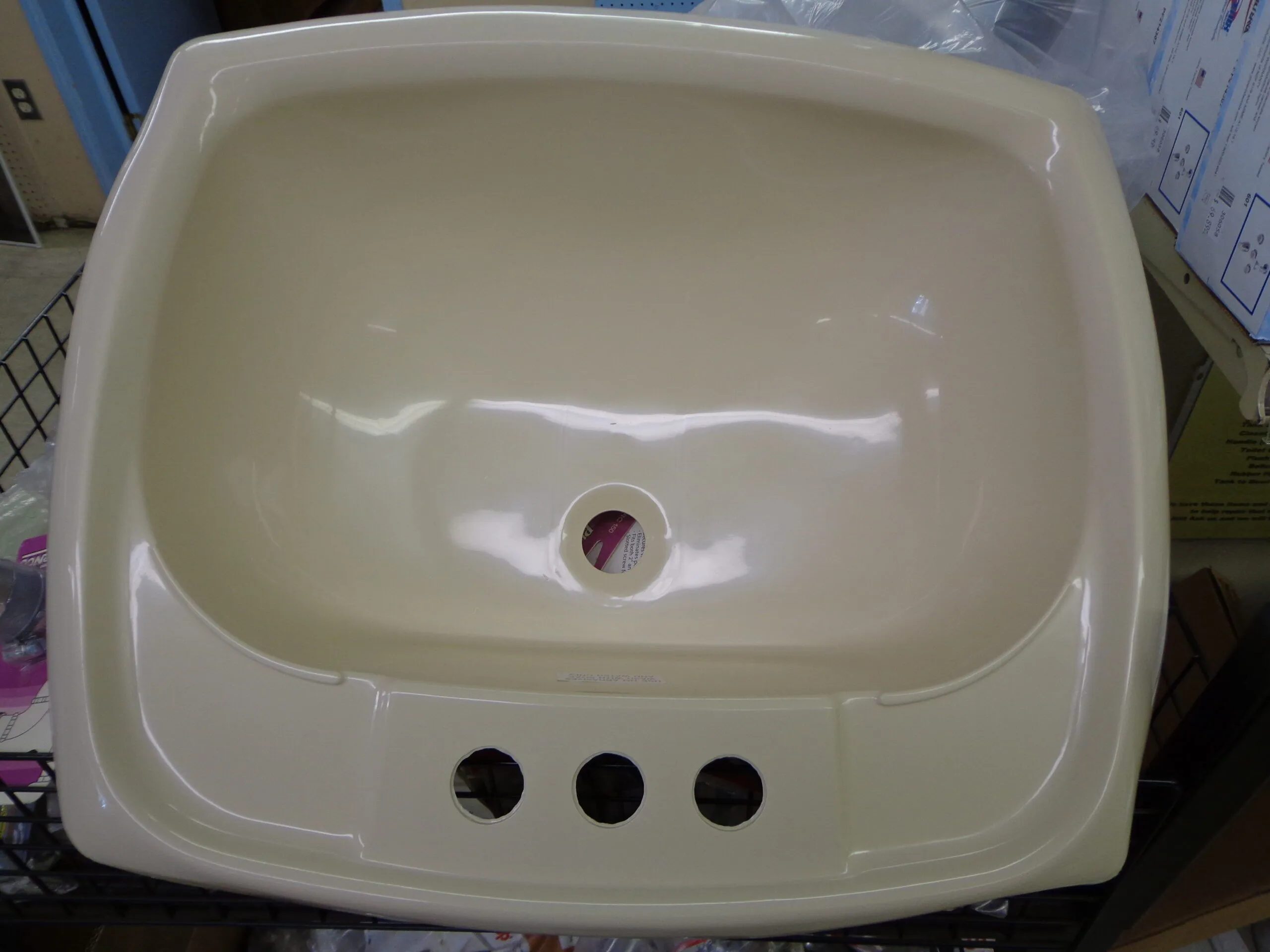 17X20 hueso de plÌÁstico Lavabo fregadero rectangular