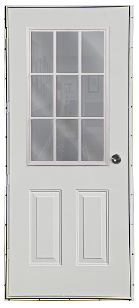 Buy Online Six Panel Steel Out-Swing Door with 9 Lite Window - American ...