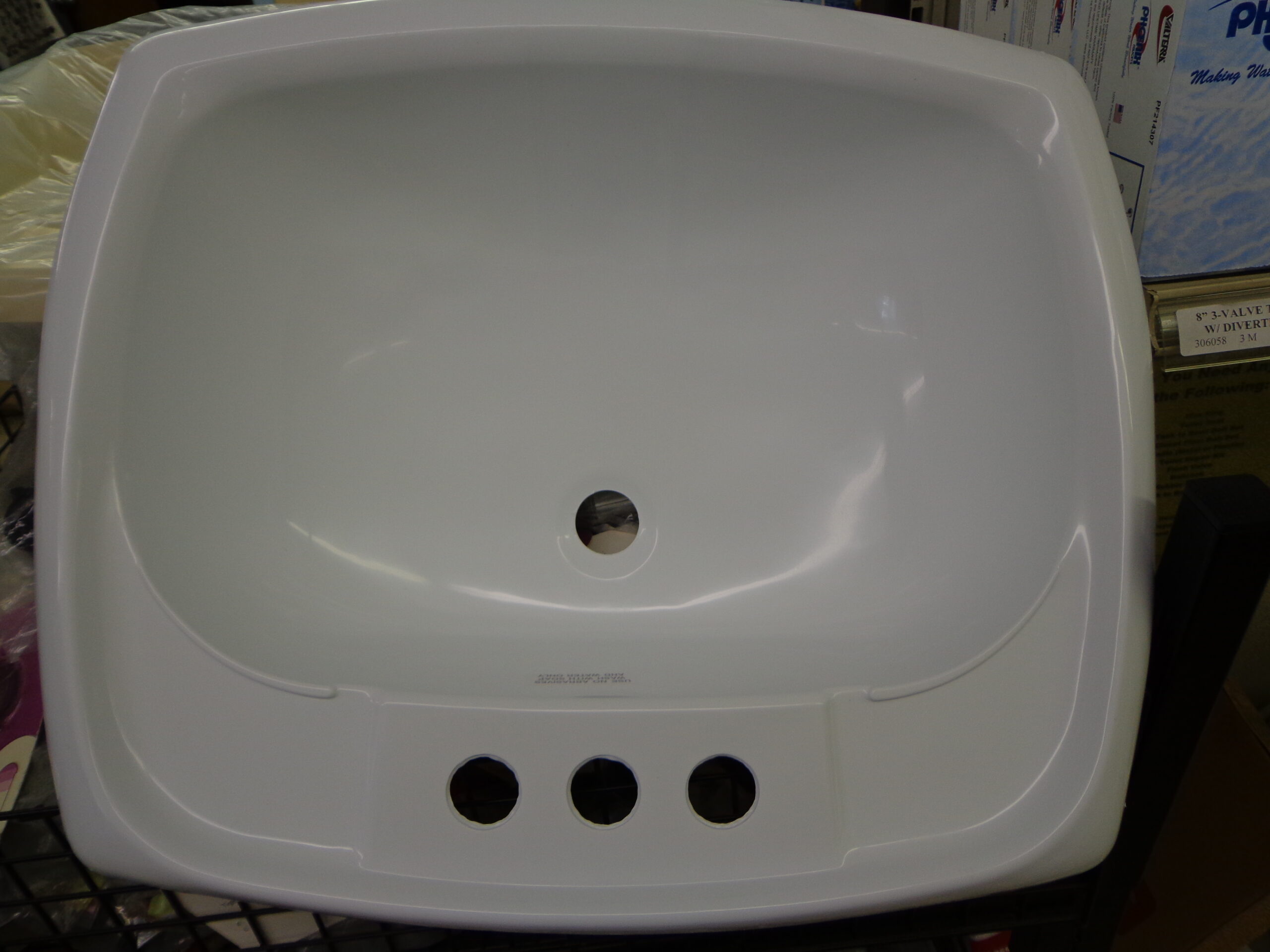 16X20 White Plastic Lavatory Sink Rectangular