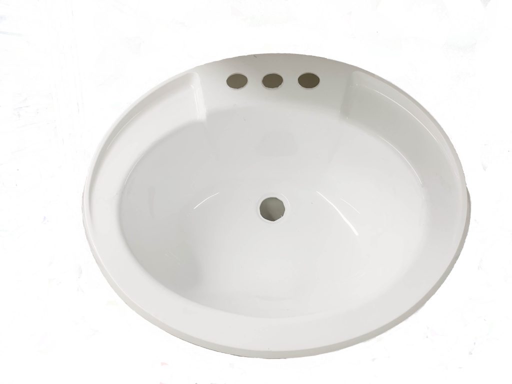 integrated plastic bathroom sink and counter